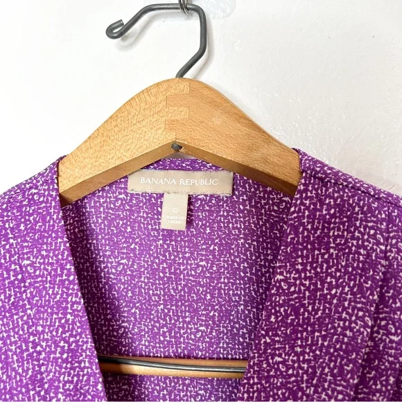 Banana Republic Womens Colorful Purple Print‎ Sleeveless Business Casual 0 - Picture 5 of 7